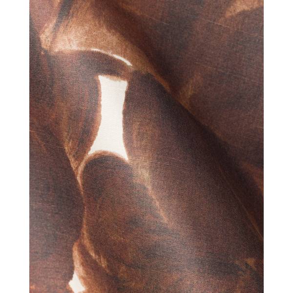 프린트 실크 샨퉁 스카프 65x65