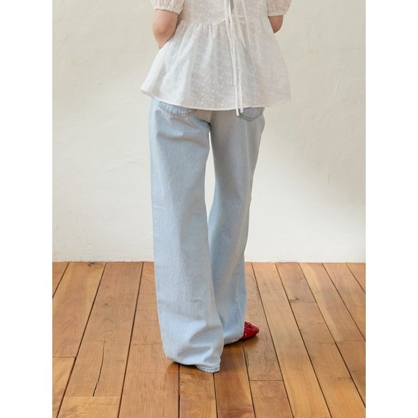 Cloude Wide Denim Pants_Light blue