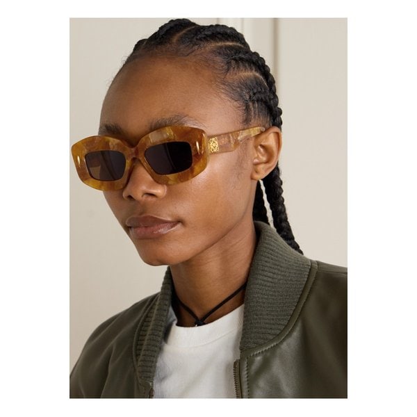 스크린 스퀘어 프레임 마블 아세테이트 선글라스 브라운 1647597349770266