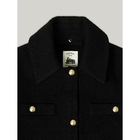 FUZZY DETACHABLE TWEED JACKET (BLACK)
