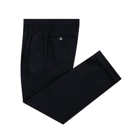 Essential cotton two tuck chino pants (Navy)