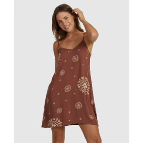 5221068 Roxy Shine A Light Strappy Dress For Women - ROOT BEER BACAN BANDANA