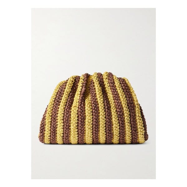 로플러 랜달 베일리 스트라이프 크로셰 라피아 클러치 브라운 46376663162925947