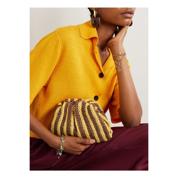 로플러 랜달 베일리 스트라이프 크로셰 라피아 클러치 브라운 46376663162925947