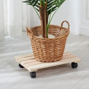편백나무 이동식 화분받침대 직사각 40x30cm
