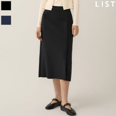 리스트 언밸런스 슬릿 A라인 스커트