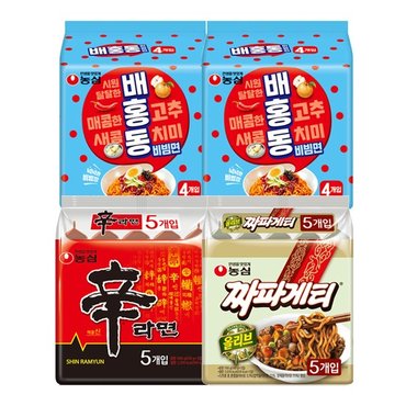 농심 신라면 5p + 짜파게티 5p + 배홍동 비빔면 4p x 2개 기획세트, 2세트