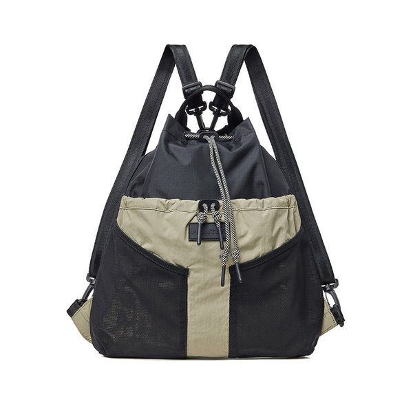 [UNISEX] 트래블 멀티 펑션 립스탑 패커블 백팩 - 블랙/레드박스로고 UBB7125NRSRBO