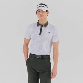 남성 등고선 프린트 카라 반팔 티셔츠 TMTYM2157-100
