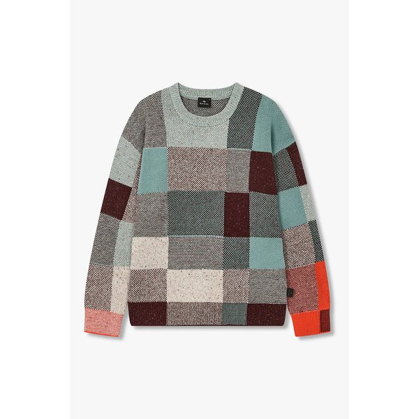 [PS PAUL SMITH] 패치 워크 크루넥 니트 풀오버 5735328111000