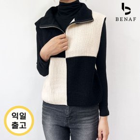 체커보드 니트조끼 FE3VE001_P347388341
