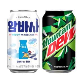 암바사 345ml 12캔 + 마운틴듀 355ml 12캔 / 총 24캔