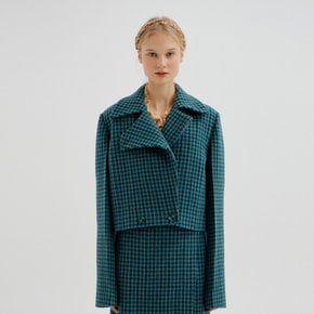 TEM Short Check Jacket - Green Multi