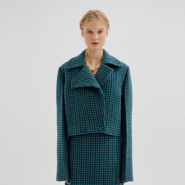 EENK TEM Short Check Jacket - Green Multi