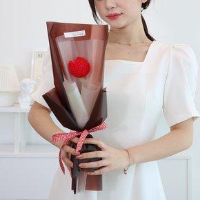 에르베 뜨개꽃다발 (레드) 졸업 유치원 입학 재롱잔치 기념일 꽃선물