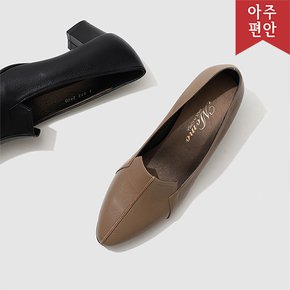 4cm 고트가죽 절개 펌프스 111990