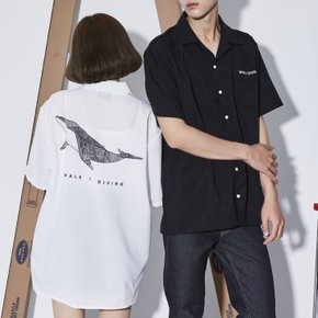 NFO 캐릭터셔츠 커플 고래 구김없는 홈쇼핑 비침적은 커버낫 워셔블 명품 반팔 셔츠 남방