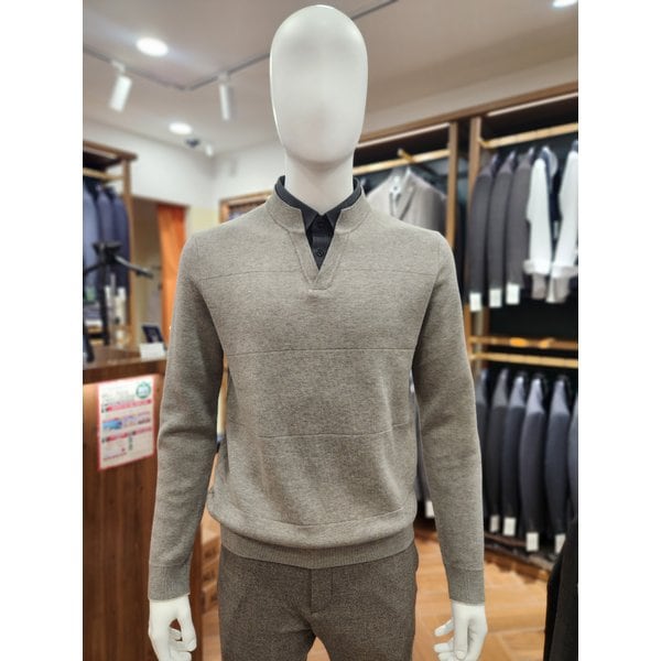 [여주점] 코오롱 브렌우드 남성 워셔블 레이어드 셔츠 니트 BRWAX25151GYX