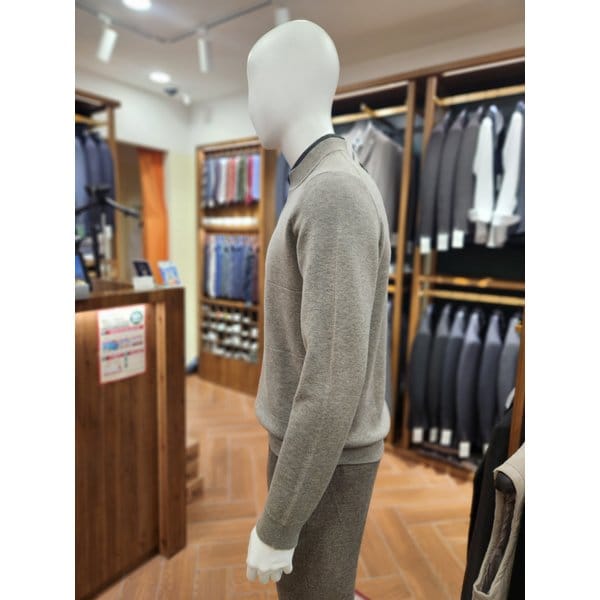 [여주점] 코오롱 브렌우드 남성 워셔블 레이어드 셔츠 니트 BRWAX25151GYX