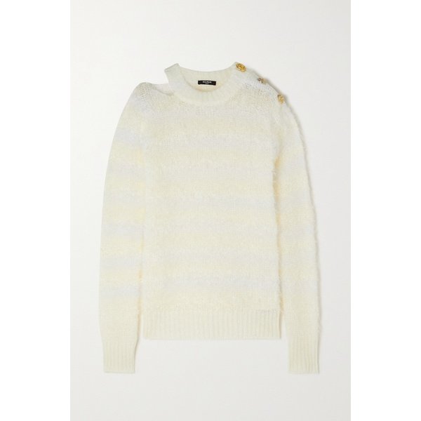 메탈릭 버튼 장식 모헤어 혼방 스웨터 오프 화이트 38063312419790859