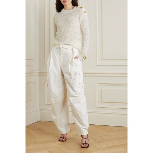 메탈릭 버튼 장식 모헤어 혼방 스웨터 오프 화이트 38063312419790859