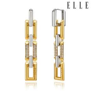 Urban 14K 롱 드롭 콤비 원터치 귀걸이 (gold pin) ELGPEE400