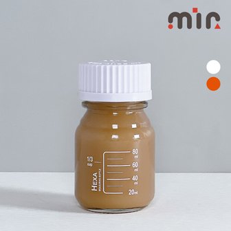 MIR 헥사 눈금유리병 100ml GL45캡 랩보틀 주스 우유 스무디 공병