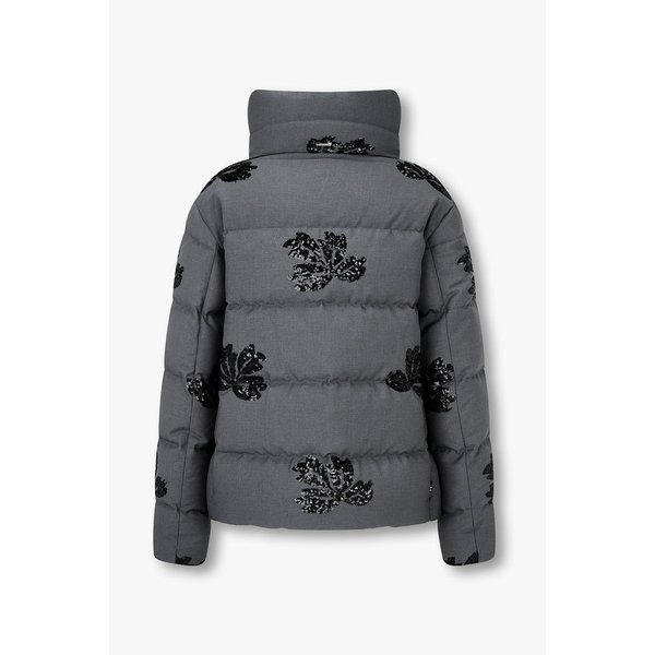 여성 플로럴 시퀸 하이넥 다운 패딩 자켓 4625301540000