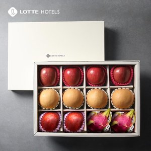 LOTTE HOTELS [명절 후 순차 배송][롯데호텔] 프리미엄 과일 선물세트 4호 (사과4과, 배4과, 애플망고2과, 용과2과)