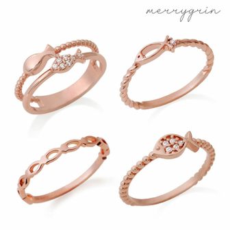 메리그린 로즈골드 행운의 물고기 링 반지 모음