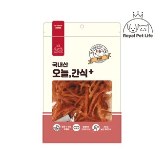  로얄펫라이프 국내산 오늘간식 플러스 돼지귀 슬라이스 120g