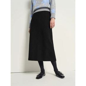 26SS 저지 트위드 스커트 - 블랙 BF6127C215