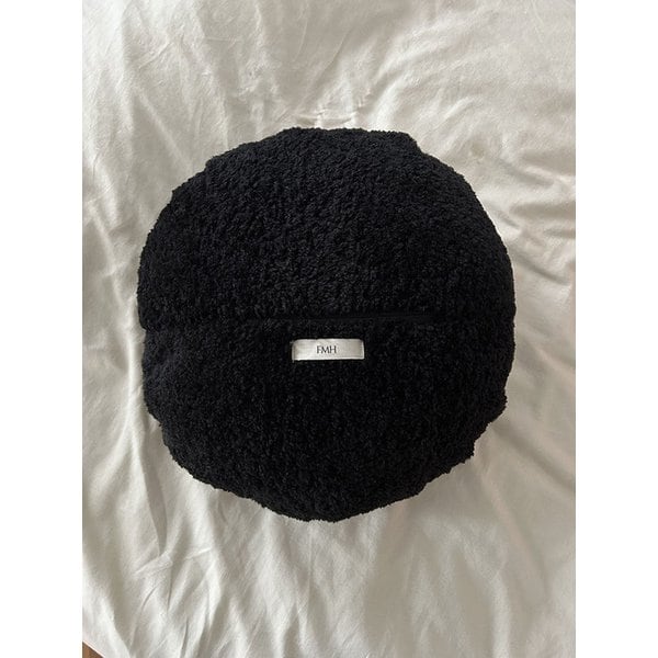 [솜 분리 가능]Eco Fur Cushion_Circle-Black