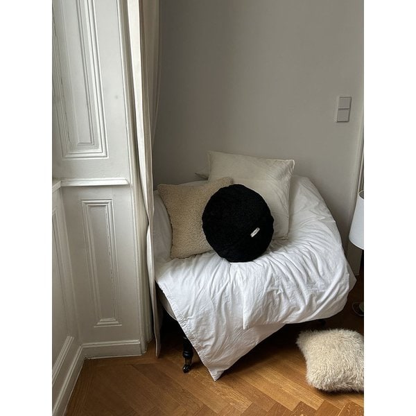 [솜 분리 가능]Eco Fur Cushion_Circle-Black