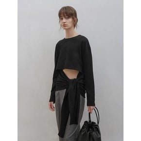 CUT-OUT TIE TOP [BLACK]