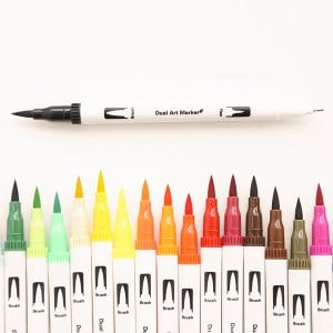 클레이피아 101 민화샵 트윈 사인펜세트 24색 색칠공부 마커펜