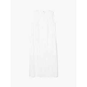 COTTON NATURAL SLEEVELESS DRESS_WHITE