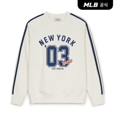 MLB [코리아공식] 스포티브 바시티 오버핏 트랙 맨투맨 NY (Cream)