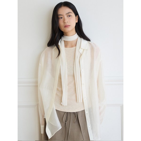 오버핏 시어 셔츠 [아이보리]