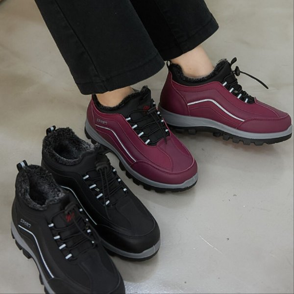 [옷자락] 여성 방한 퍼 안감 스트링 캐주얼 데일리 운동화