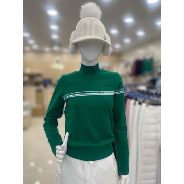 [여주점] 여성 배색포인트 하이넥 방풍 스웨터 GO422LKPO1  GREEN