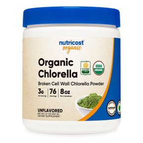 뉴트리코스트 오가닉 클로렐라 파우더 8oz 76회분 무맛 1병