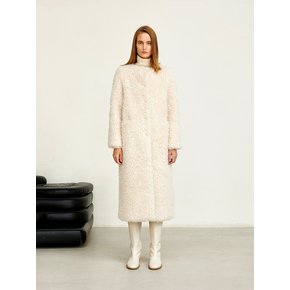 Teddy Fur Long Coat Ivory