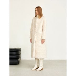 Teddy Fur Long Coat Ivory