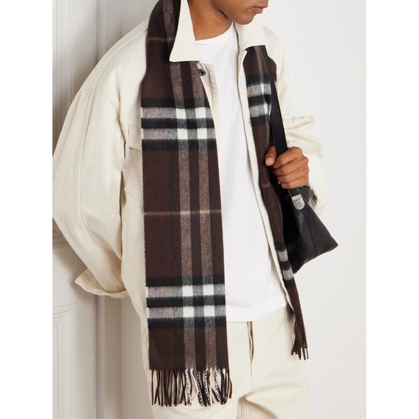 프린지 체크 캐시미어 스카프 46376663162858541