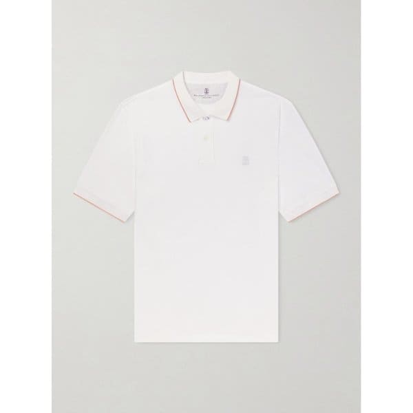 브루넬로쿠치넬리 로고 자수 코튼 폴로 셔츠 46376663163018857