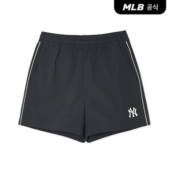 MLB [코리아공식]여성 스포티브 바시티 3부 우븐 반바지 NY (Black)