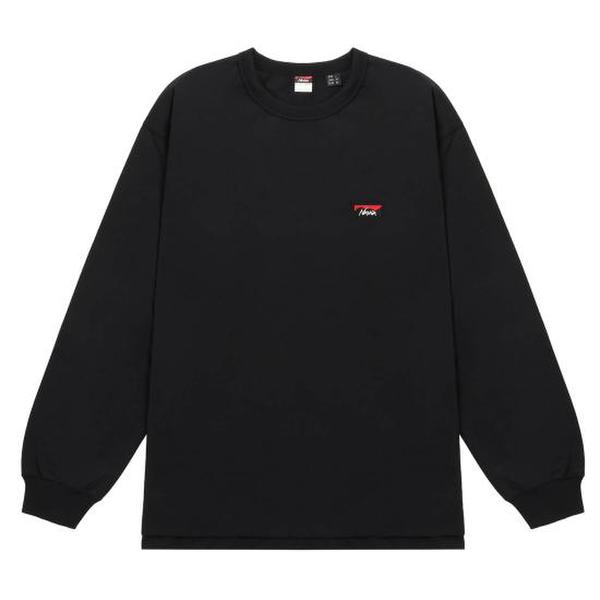 확대된 대표 난가 긴팔 티셔츠 ECOHYBRIDBOXLOGOEMBROIDERYLSTEE BLACK DOM