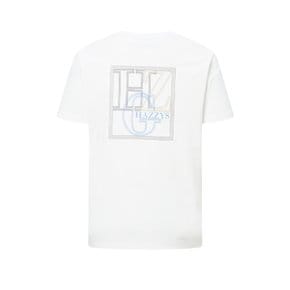 [23SS] [Online Limited]화이트 백 로고 그래픽 반팔 티셔츠 HUTS3B932WT
