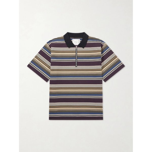 스트라이프 코튼 저지 하프 집 폴로 셔츠 46376663162959937